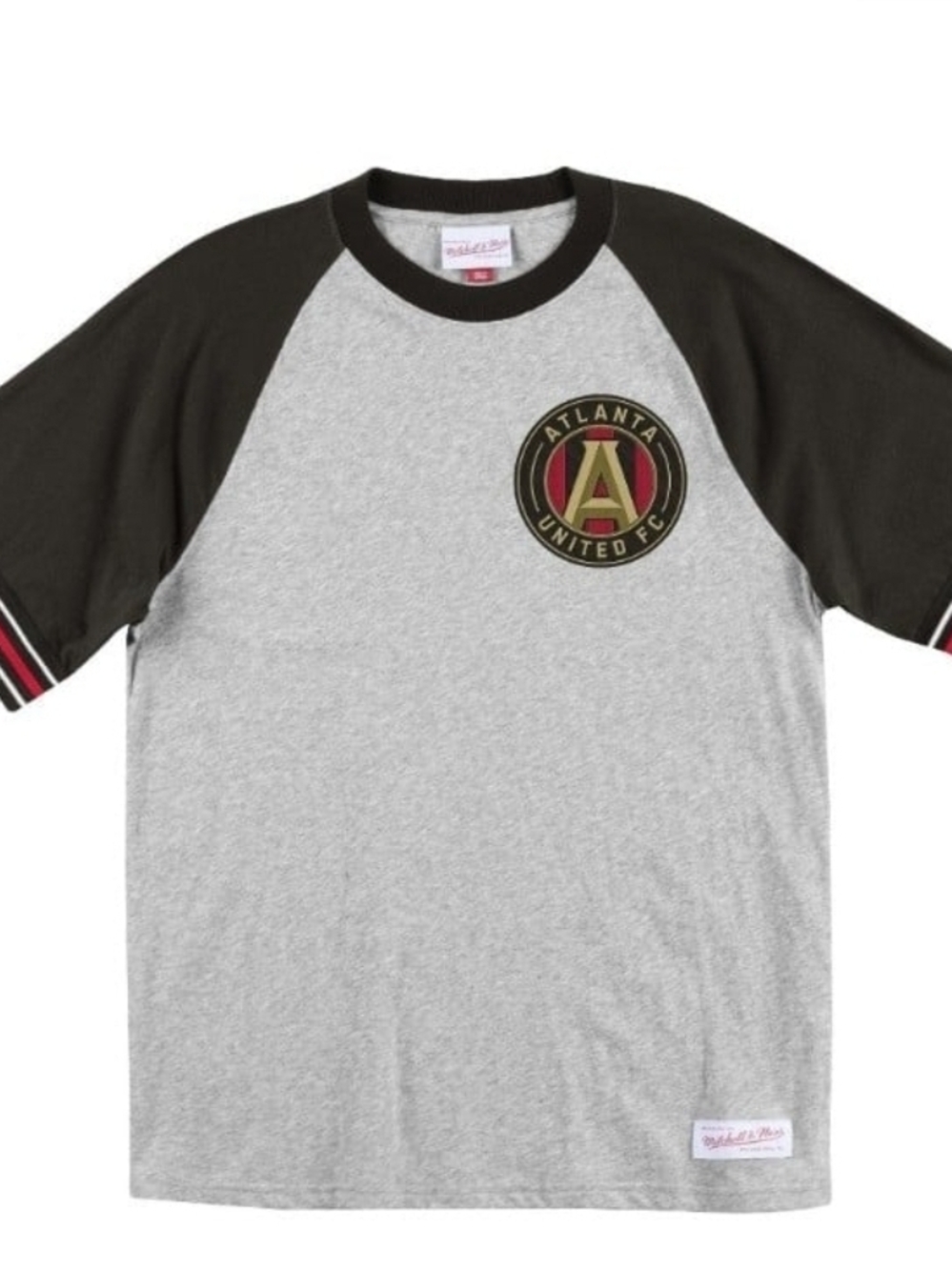 Mitchell & Ness Gray and Black Atlanta United Raglan Tee